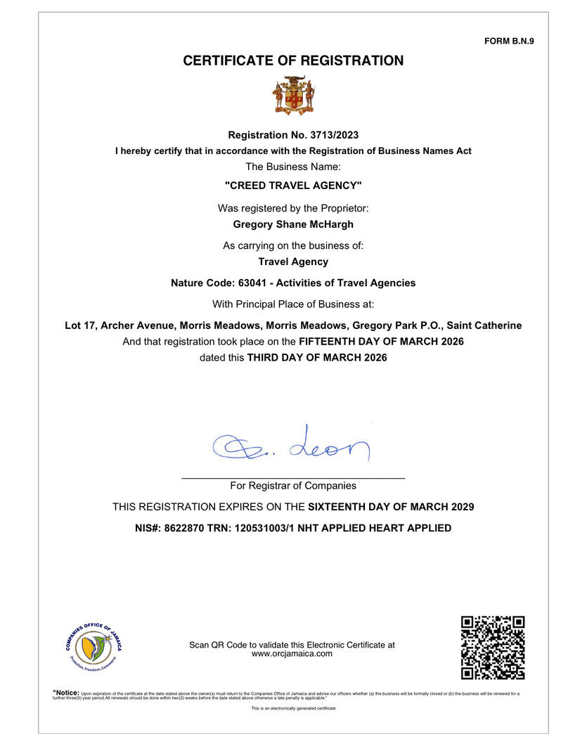 Business Certificate Business Certificate